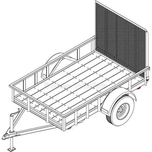 5' x 8' Utility Trailer Plans Blueprints - 3,500 lb Capacity