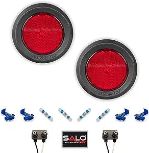 S12 | Pair of 2.5″ Grommet Mount Red LED Side Markers