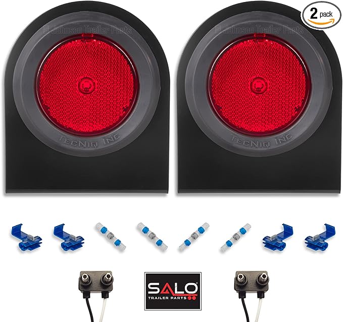 S12 | Red LED Side Markers with Steel Brackets | 2.5"