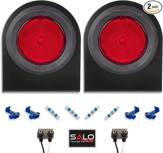 S12 | Red LED Side Markers with Steel Brackets | 2.5"