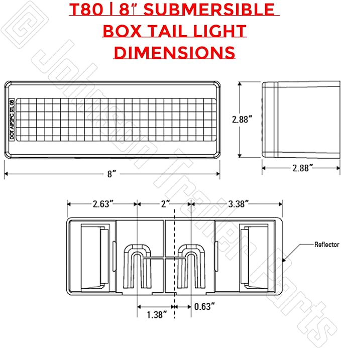 T80 | Submersible LED Tail Light Kit - 8" Box