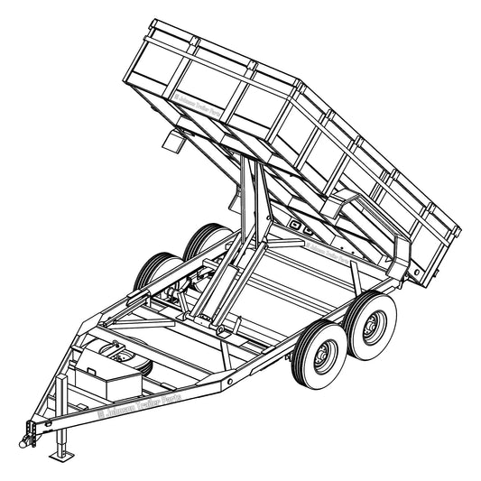 7' x 14' Dump Trailer Plans | DT714-14J Trailer Blueprints