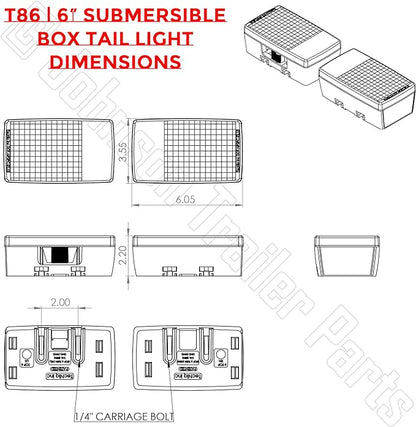 T86 | Submersible LED Tail Light Kit - 6" Box