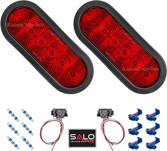 T66 | 6" Oval LED Tail Light Kit - Grommet Mount