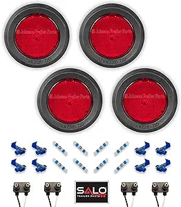 S12 | 2.5" Grommet Mount Red LED Side Markers - 4 Pack