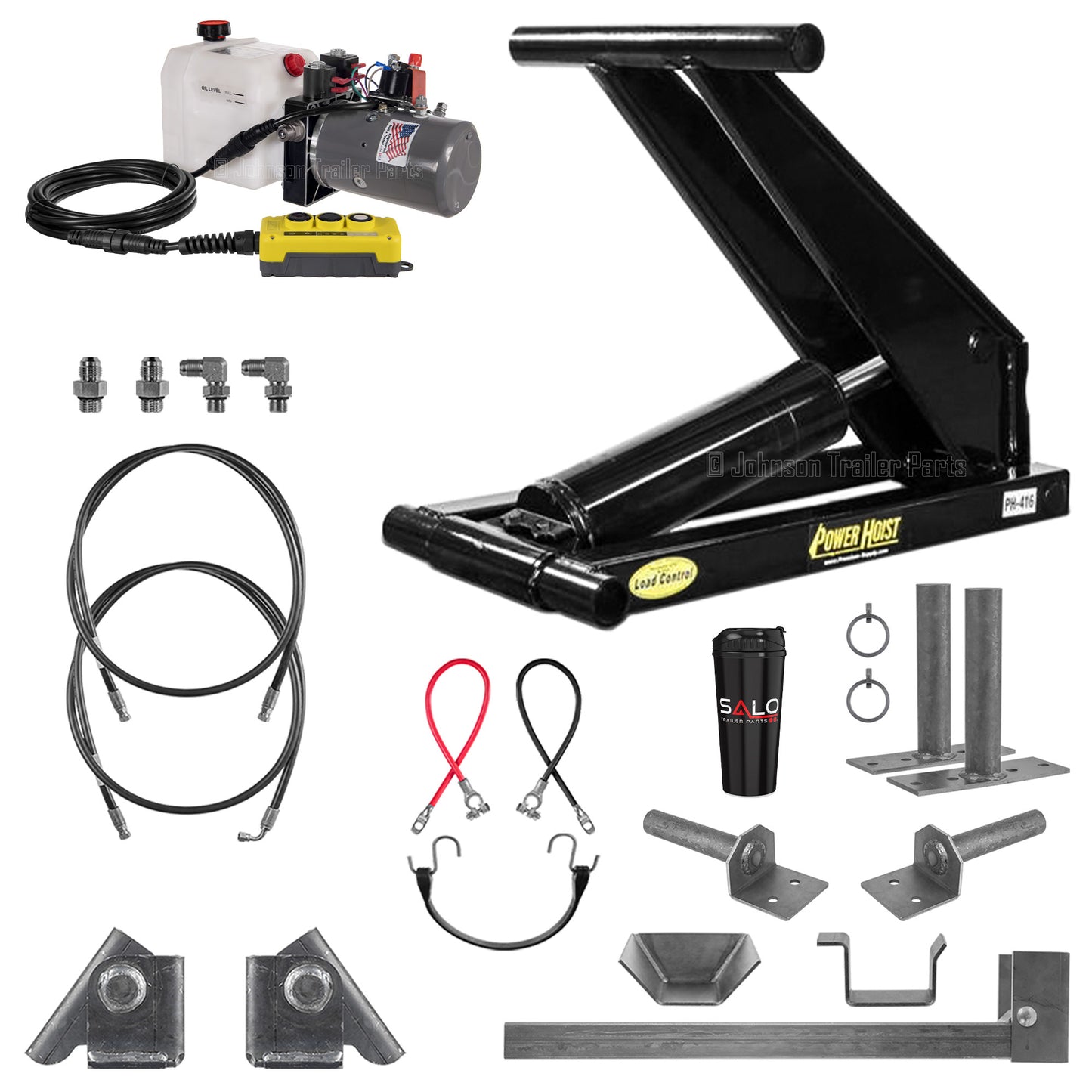 6 Ton (12,000 lb) Dump Trailer Hydraulic Scissor Hoist Kit – PH416