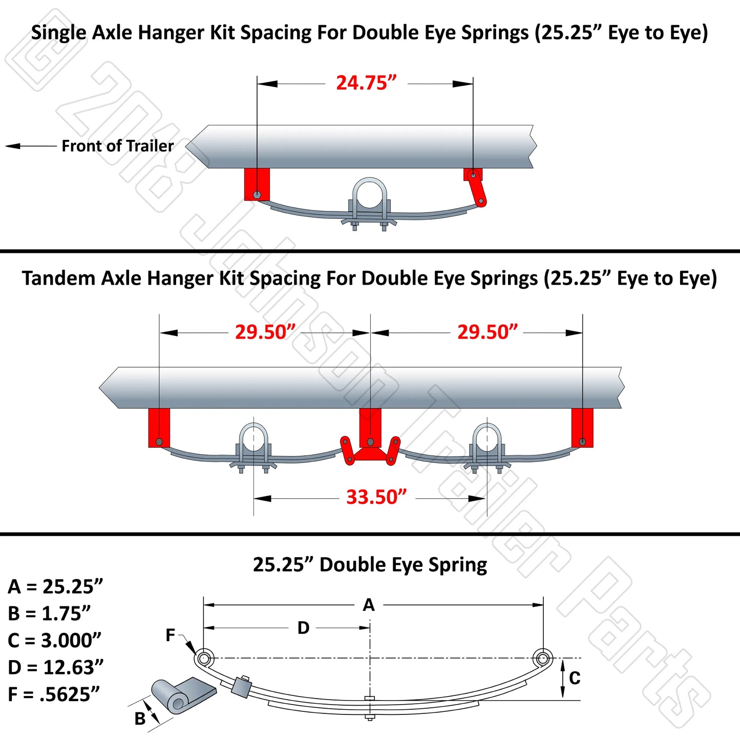 3,500 lb Idler Axle Running Gear Set with Wheel & Tires