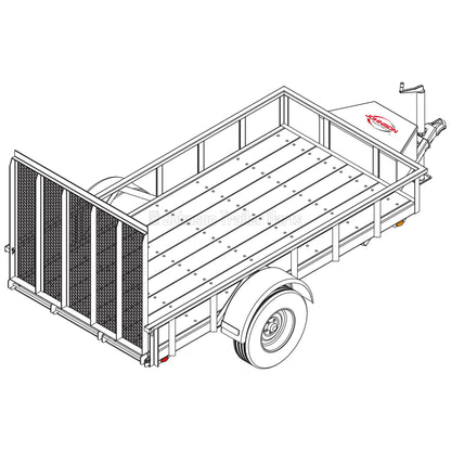 5' x 10' Utility Trailer Plans Blueprints - 3,500 lb Capacity