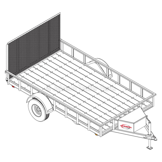 6′ 10″ x 12′ Utility Trailer Plans Blueprints – 3,500 lb Capacity