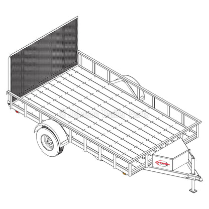 6' 10" x 12' Utility Trailer Plans Blueprints - 5,200 lb Capacity