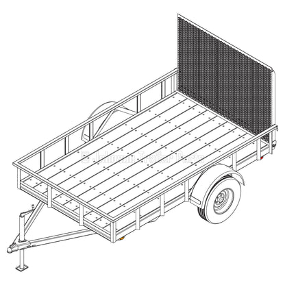 6' 10" x 12' Utility Trailer Plans Blueprints - 3,500 lb Capacity