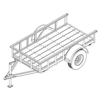 4' x 8' Utility Trailer Plans Blueprints - 3,500 lb Capacity