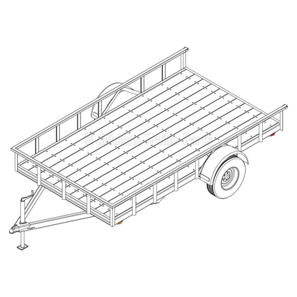 6' 10" x 12' Utility Trailer Plans Blueprints - 5,200 lb Capacity