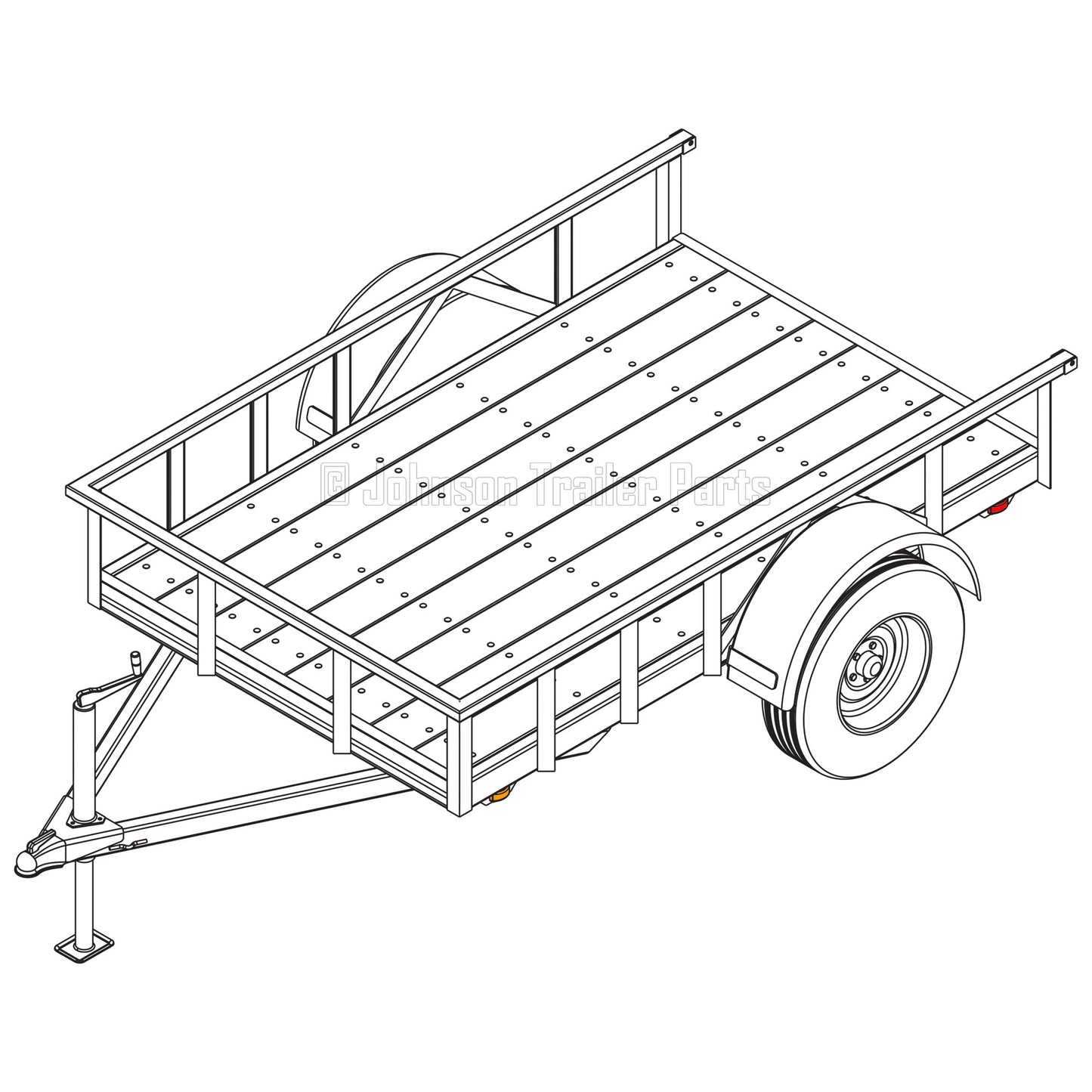 5' x 8' Utility Trailer Plans Blueprints - 3,500 lb Capacity