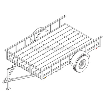 6' 10" x 12' Utility Trailer Plans Blueprints - 3,500 lb Capacity