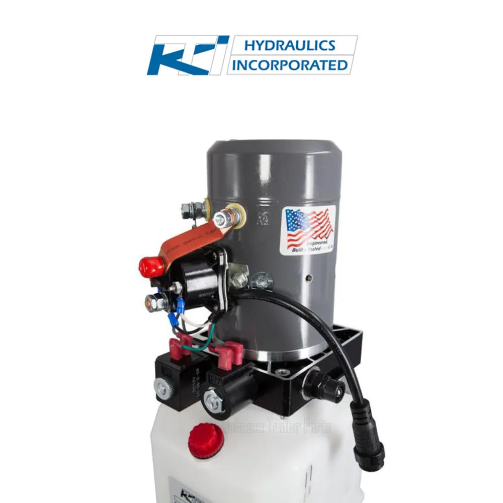 6 Quart 12V KTI Single Acting Hydraulic Pump | DC-4348