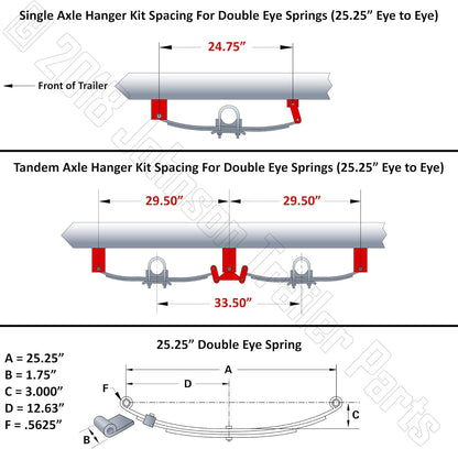 Tandem 7,000 lb Electric Brake Axle Kit