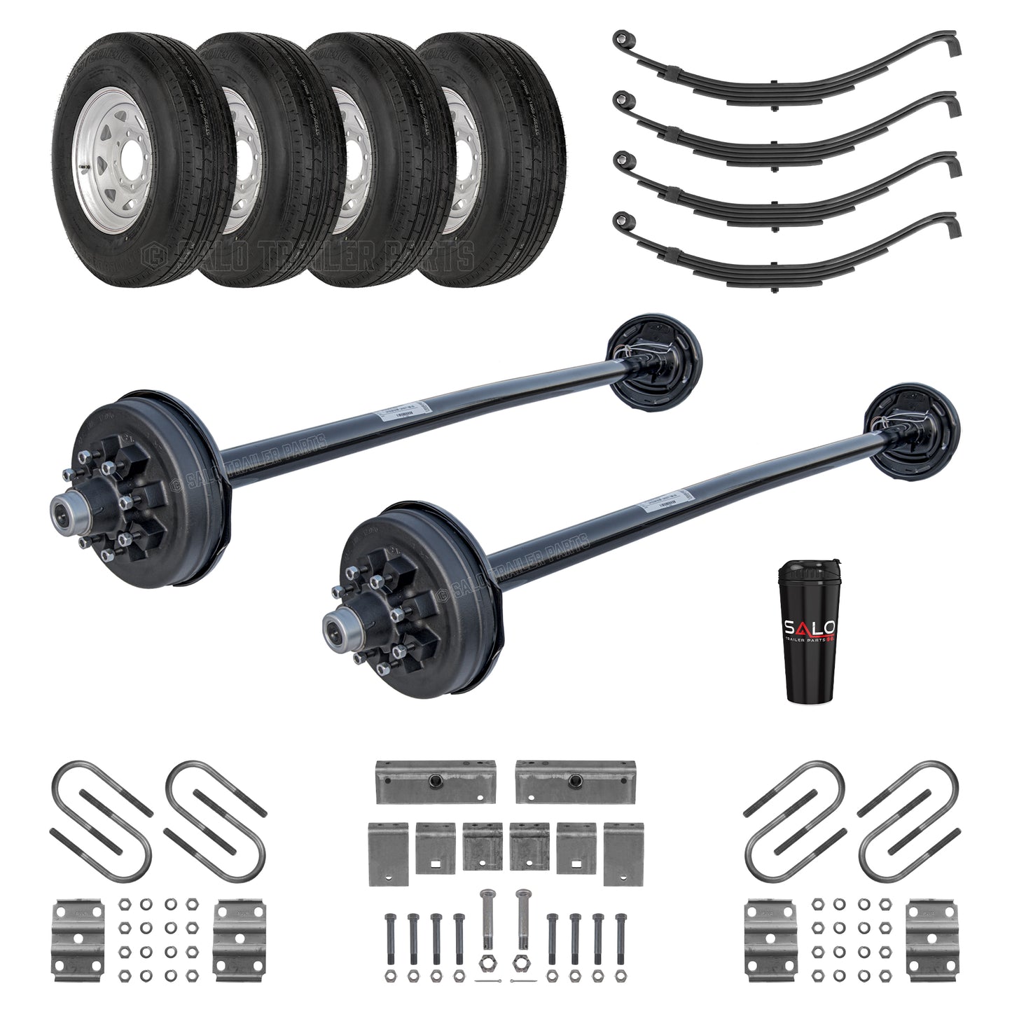 Tandem 7k Electric Brake Axle Kit - Slipper Springs - ST235/80R16